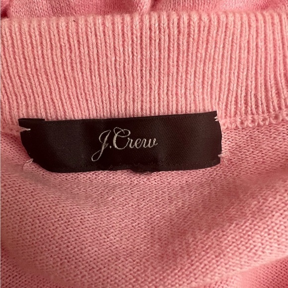 J Crew Pink Button Down Crewneck Lightweight Sweater Gold Buttons Large - Picture 2 of 6